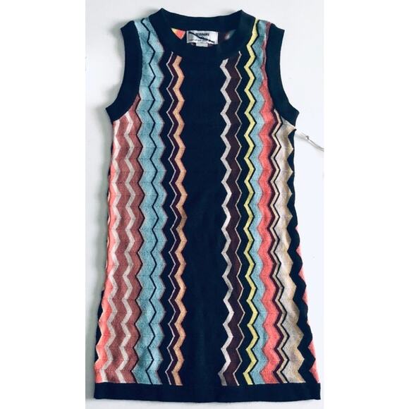 Missoni Target Girl's SZ XS Chevron Stripe Sweater Dress Brown Sleeveless - Picture 2 of 9
